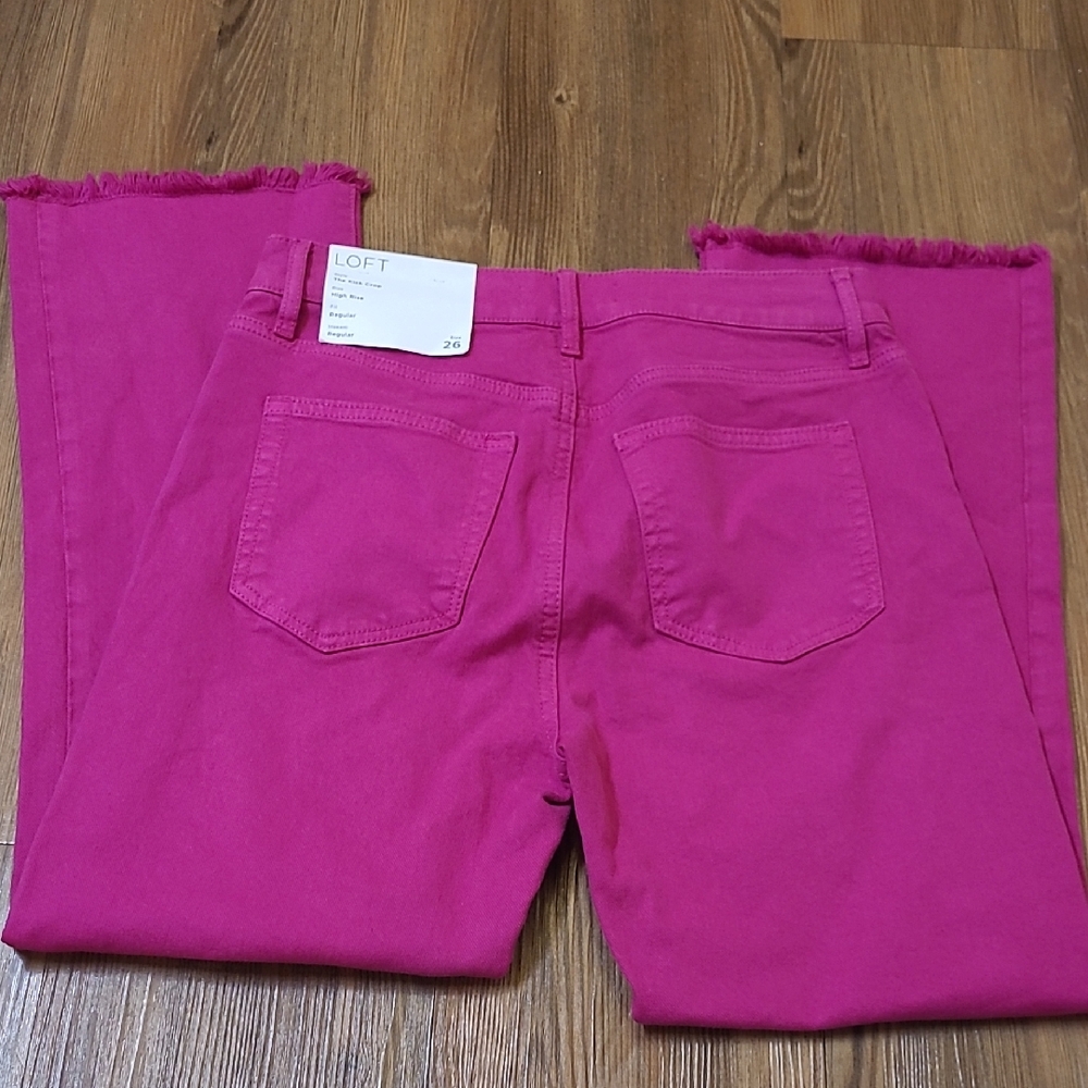LOFT Women's Fuchsia Ankle Jeans